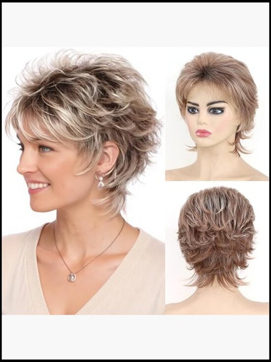 Short Pixie Cut Layered Synthetic Wig Natural Looking Daily Party Heat Resistant main image 4